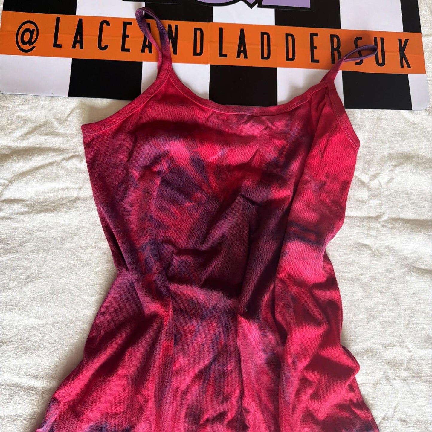 Brand New Tie Dye DEADSTOCK Cotton Vest Dress Size L Stretchy