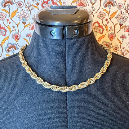 Vintage Costume Jewellery Necklace Metal Chain Design