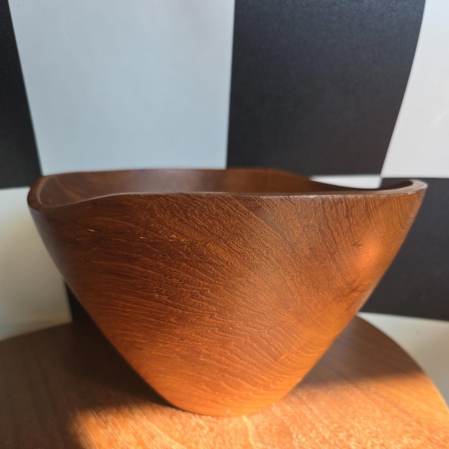 VINTAGE MID CENTURY TEAK WAVE FRUIT SERVING BOWL TEAK 25CM