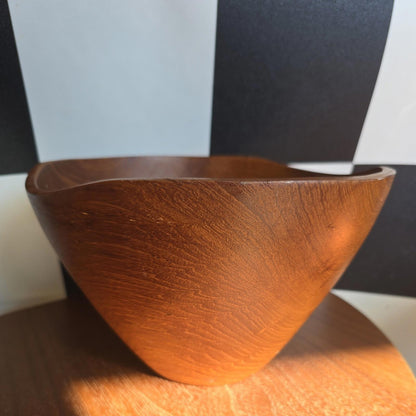 VINTAGE MID CENTURY TEAK WAVE FRUIT SERVING BOWL TEAK 25CM