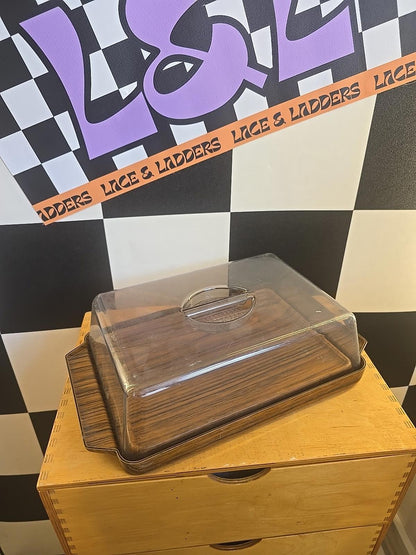MCM Vintage Cheese Board Wood Effect Mid Century Modern Server Tray