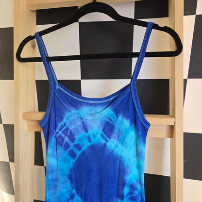 Brand New Deadstock Tie-dye Vest Dress Sreetch Cotton Size S UK