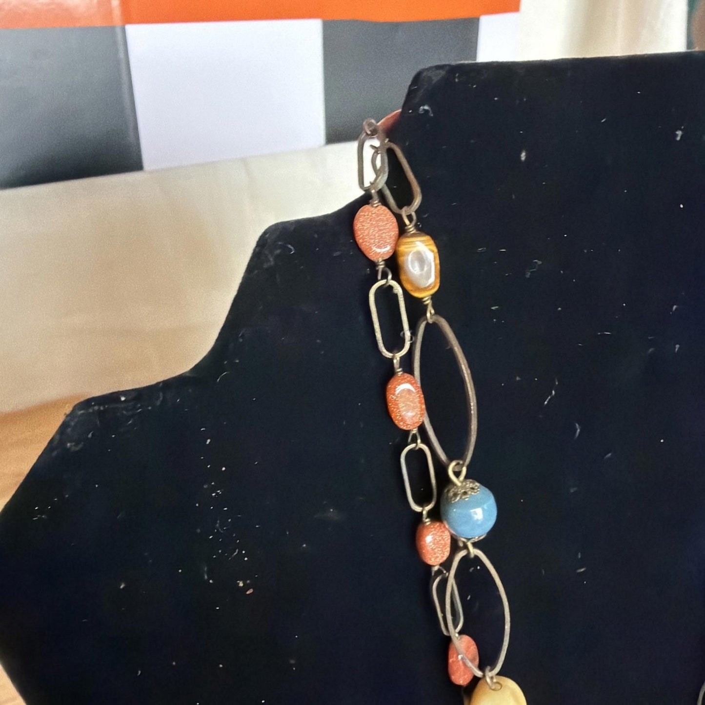 Vintage Costume Jewellery Necklace Unknown Beaded Design