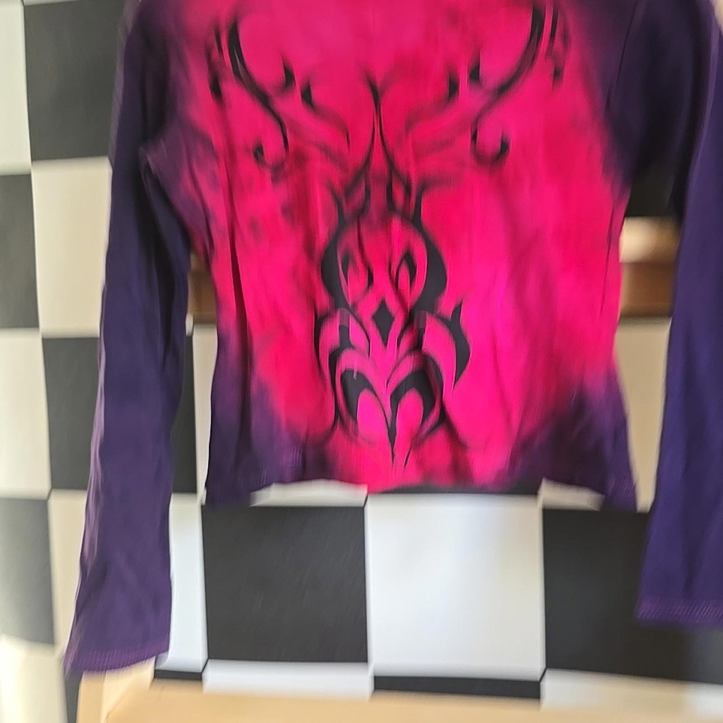 Brand New Deadstock Tie-dye T-shirt CROPPED SIZE S american Long Sleeve