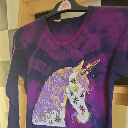 imperfect Brand New Deadstock unicorn Longsleeve Tshirt Tie Dye COTTON SIZE M