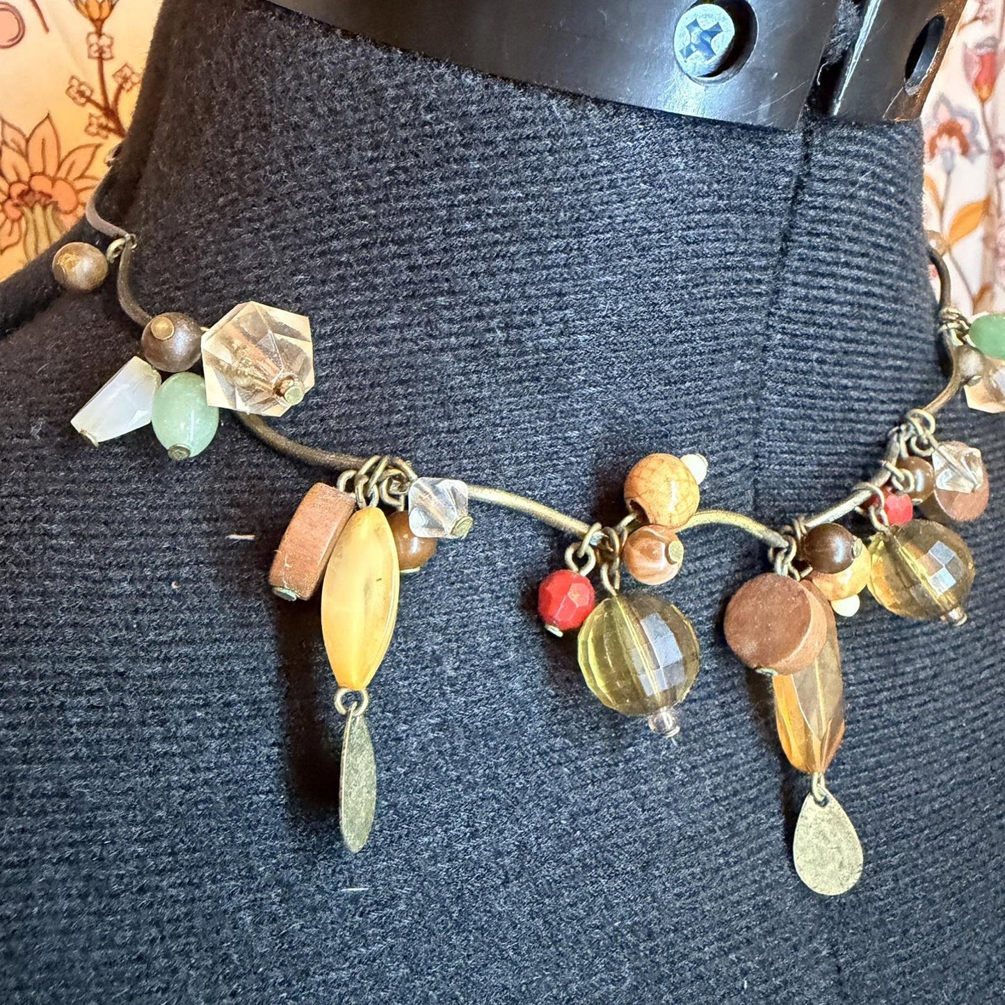 Vintage Costume Jewellery Necklace Metal Chain Design