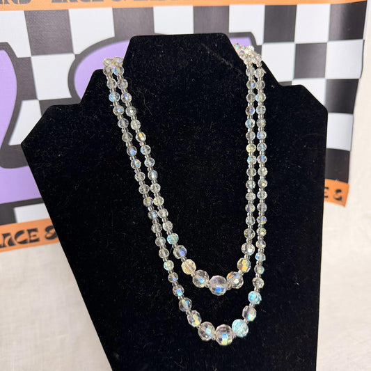 Vintage Costume Jewellery Necklace Unknown Beaded Design gorgeous sparkle