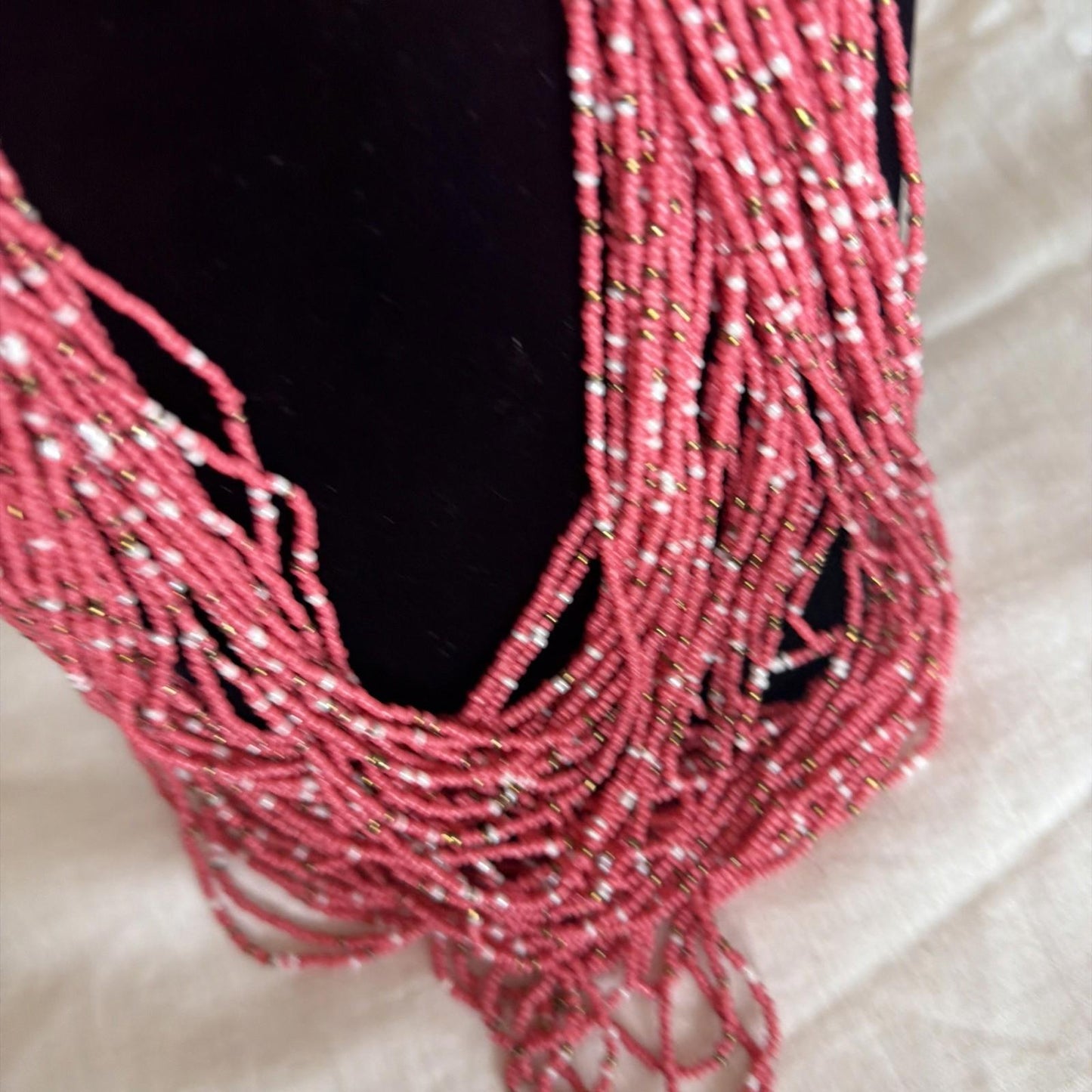 Vintage Costume Jewellery Necklace Unknown Beaded Design