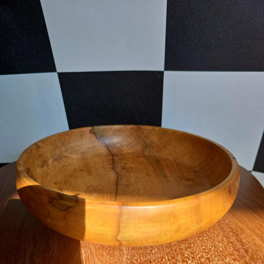 Vintage MCM 1950s Hand Turned Large Walnut Bowl