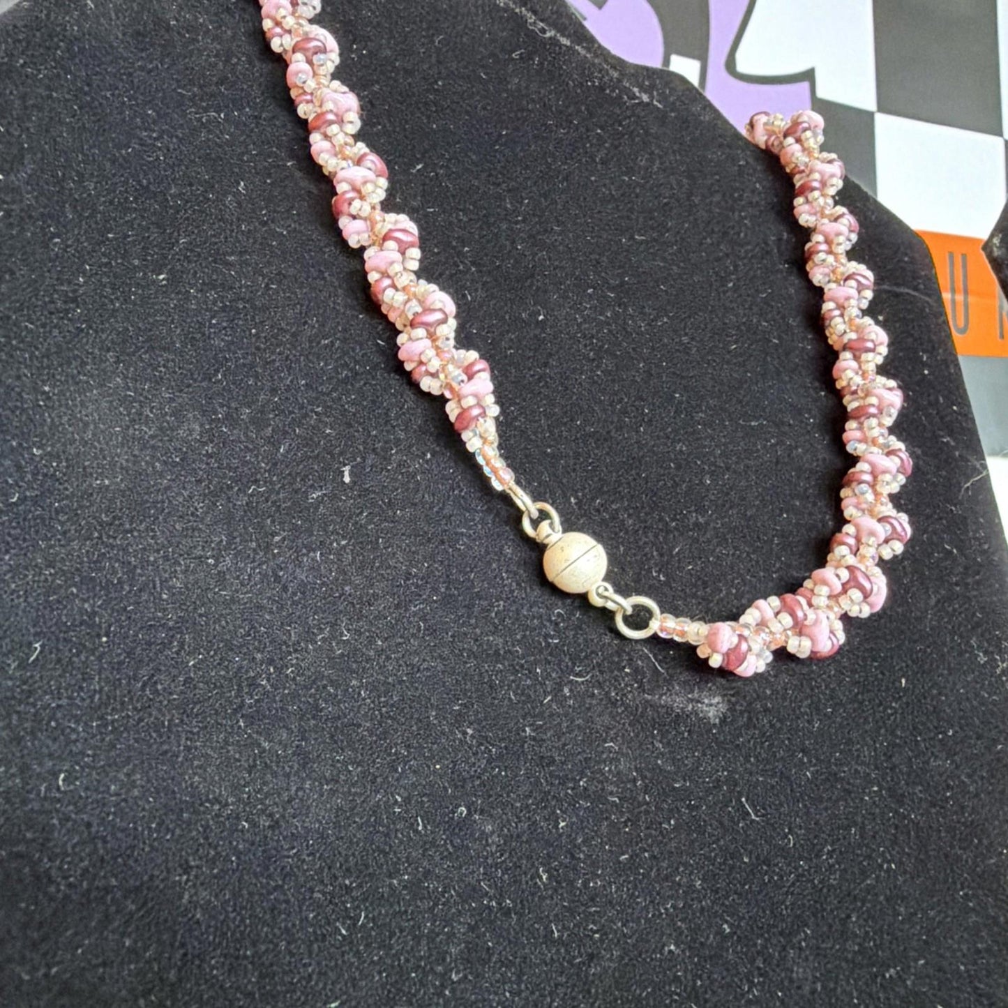 Vintage Costume Jewellery Necklace Unknown Beaded Design