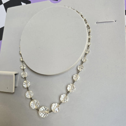 Vintage Costume Jewellry multiple Gemstone Sparkle Silver Style Glamour Necklace