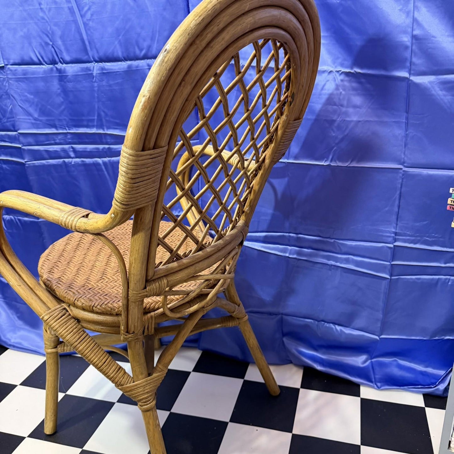 Vintage Retro Mid Century Bamboo Cane Chair 1970s VGC