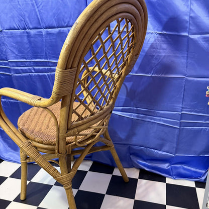 Vintage Retro Mid Century Bamboo Cane Chair 1970s VGC