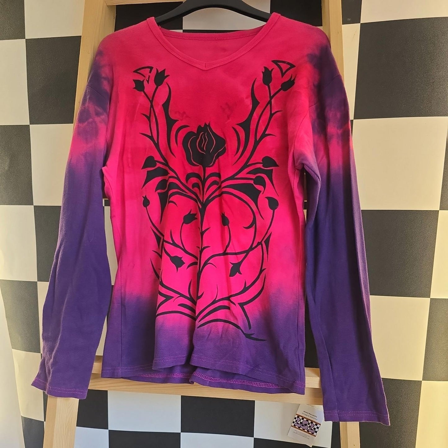 Brand New Deadstock Tie Dye T-Shirt Long Sleeve Size L AMERICAN 100% COTTON