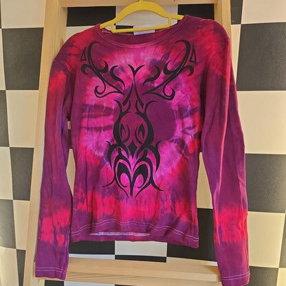 Brand New Deadstock Tie Dye T-Shirt Long Sleeve Size S/M AMERICAN 100% COTTON