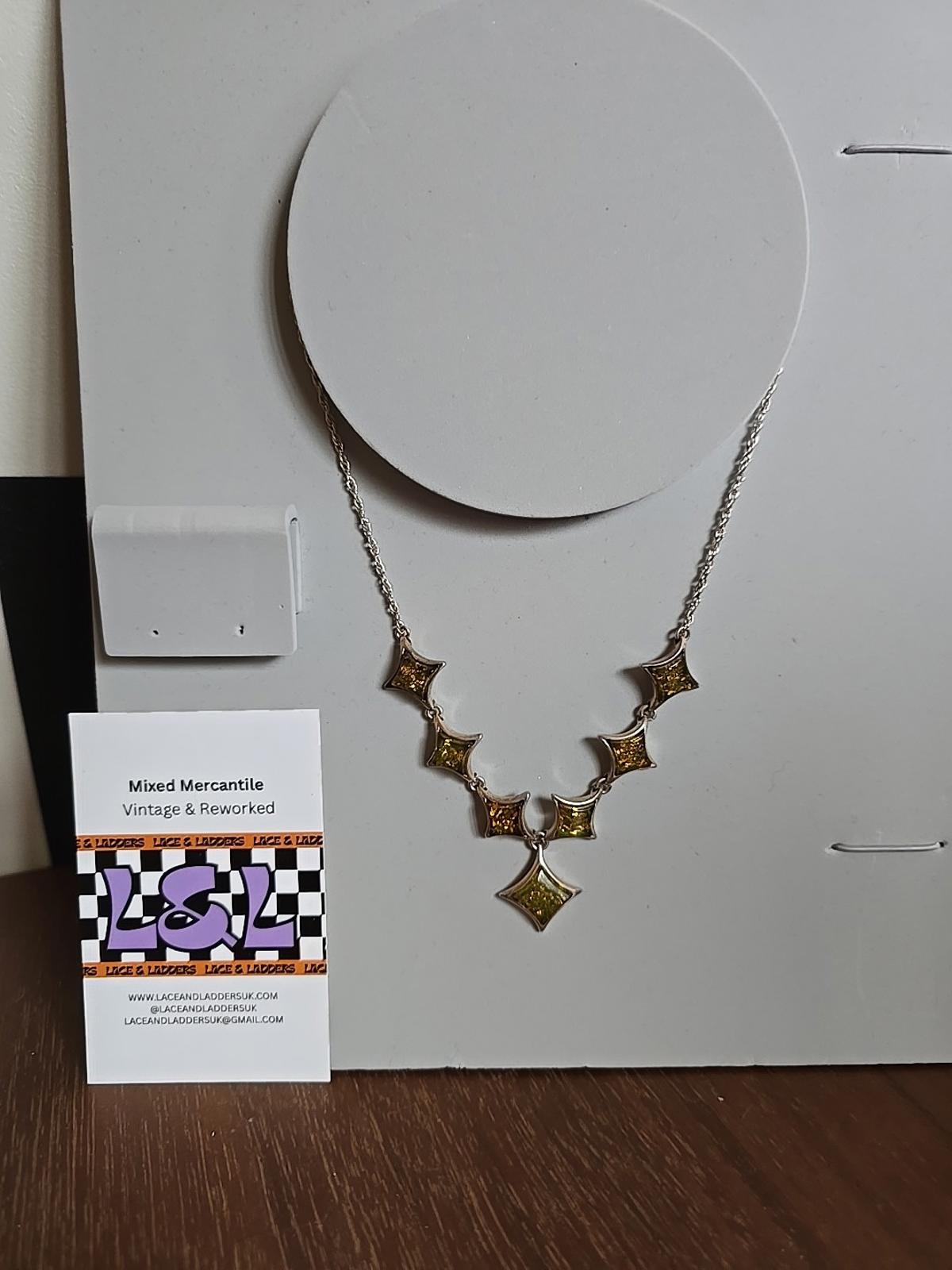 925 Vintage Silver Baltic Amber Necklace