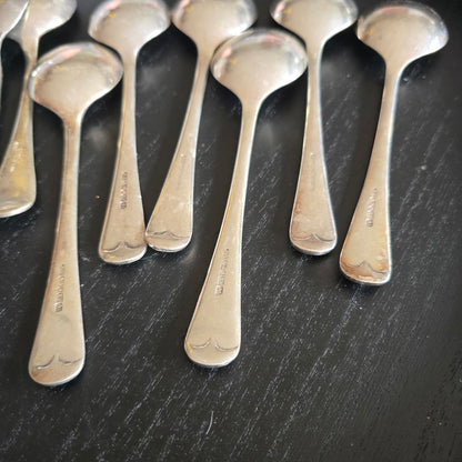 Set of 8 Vintage Silver PLATE EPSN Flatware SOUP Spoons
