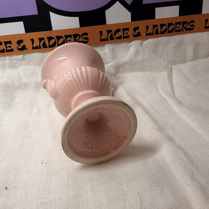 Vintage Dartmouth Potteries pink  Classical Ribbed Handled Rose Bowl Urn Vase