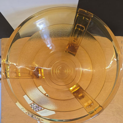 Antique Vintage Art Deco Amber Glass Bowl 3 Legs
