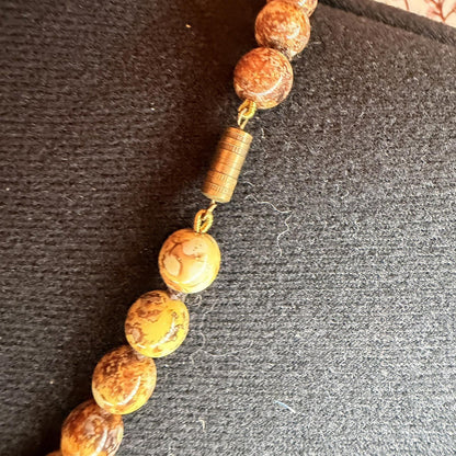 Vintage Costume Jewellery Necklace Unknown Beaded Design heavy crystal stone