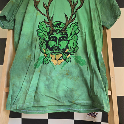 imperfect! Brand New Deadstock Tie Dye size M FRUIT OF THE LOOM T-Shirt Greenman