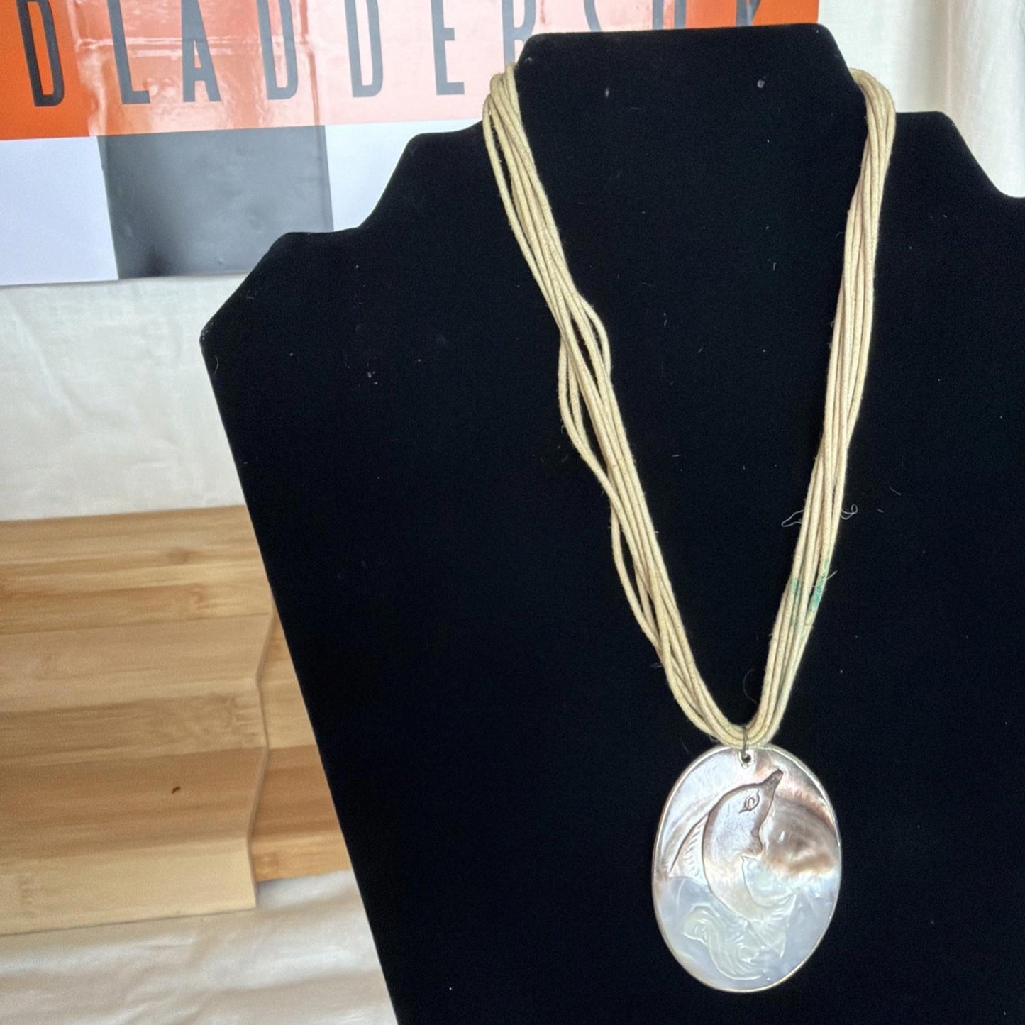 Vintage Pendant Costume Jewellery Necklace Unknown Design