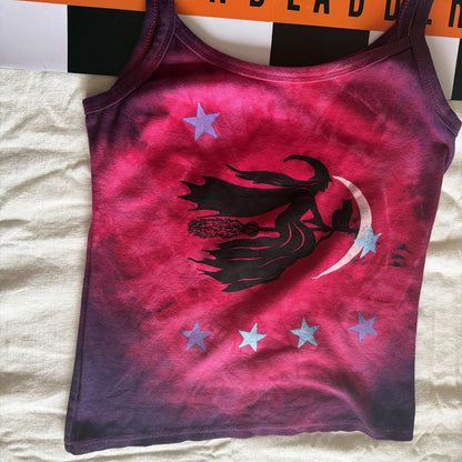 Brand New Tie Dye DEADSTOCK Vest Size medium COTTON pink And Tribal