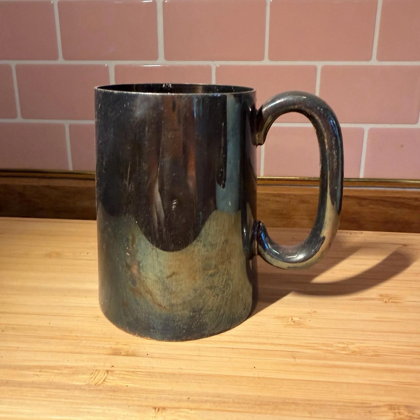 Antique Plated 1/2 Half Pint Mug Stamped BRITANOID London