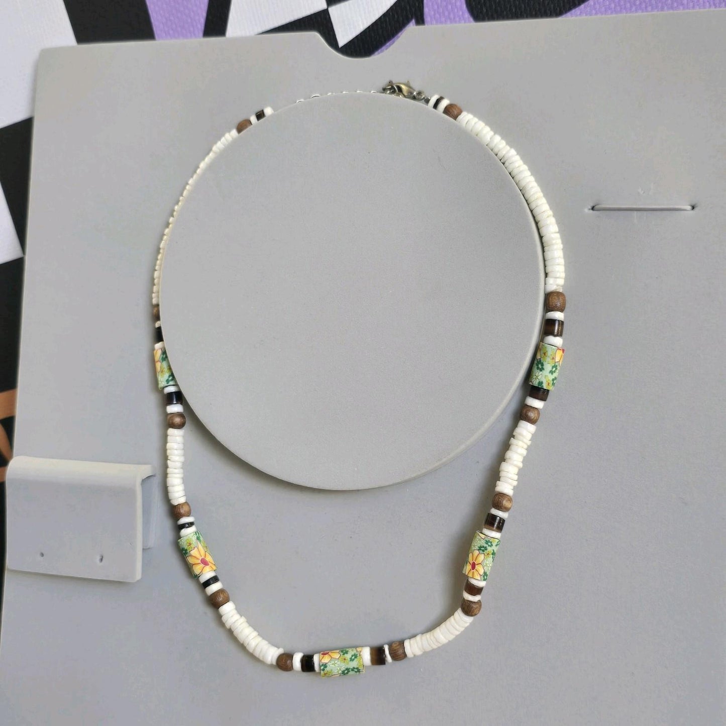 Vintage Santo Domingo Native Turquoise Shell Beads Heishi Necklace