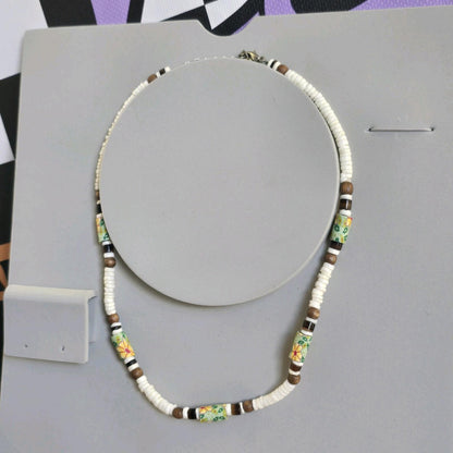 Vintage Santo Domingo Native Turquoise Shell Beads Heishi Necklace