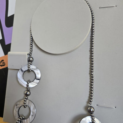 Vintage Silver Effect Statement Necklace Costume Jewellery Long