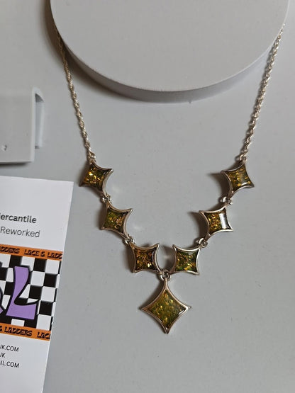 925 Vintage Silver Baltic Amber Necklace