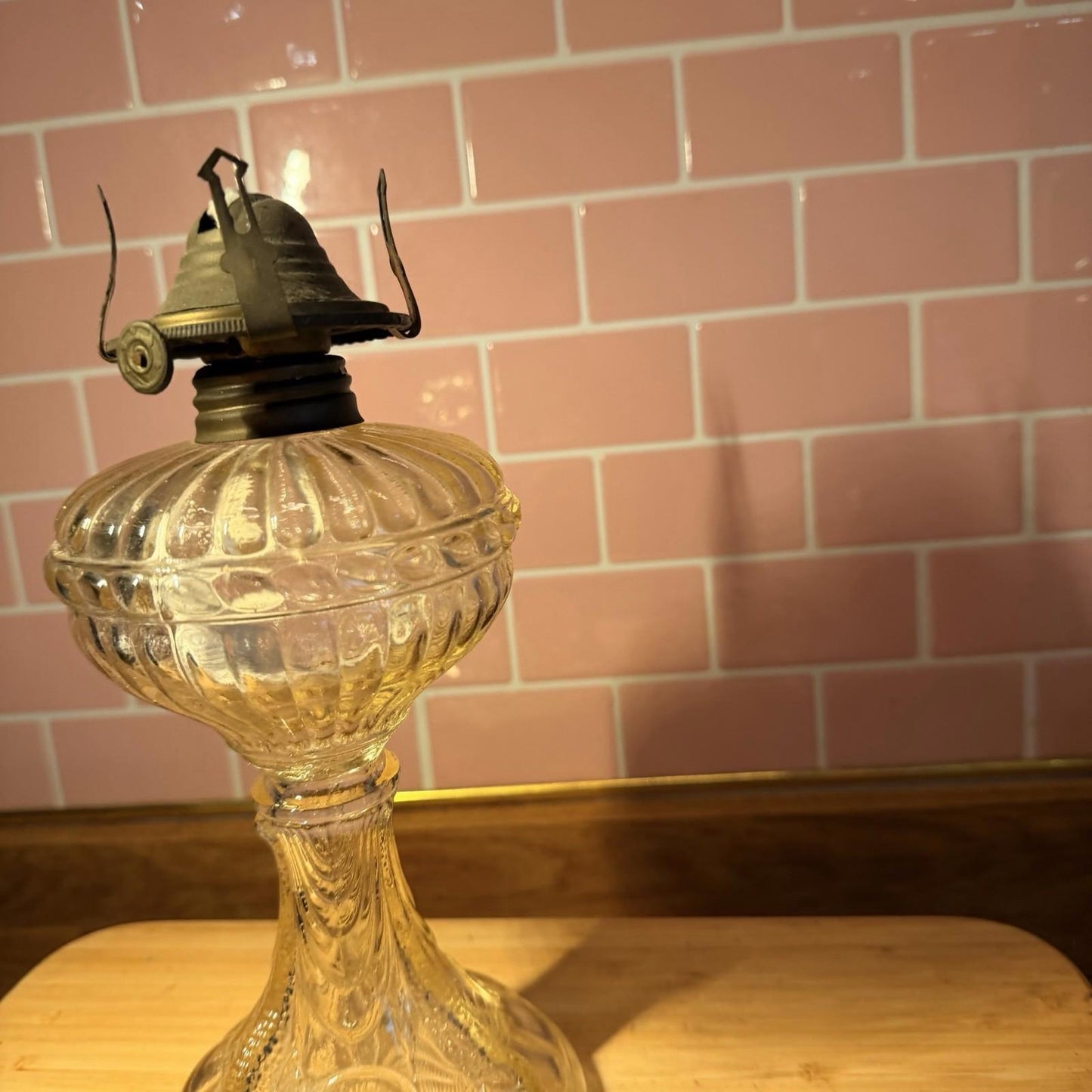 19th century oil lamp burner glass moulded paraffin antique gorgeous