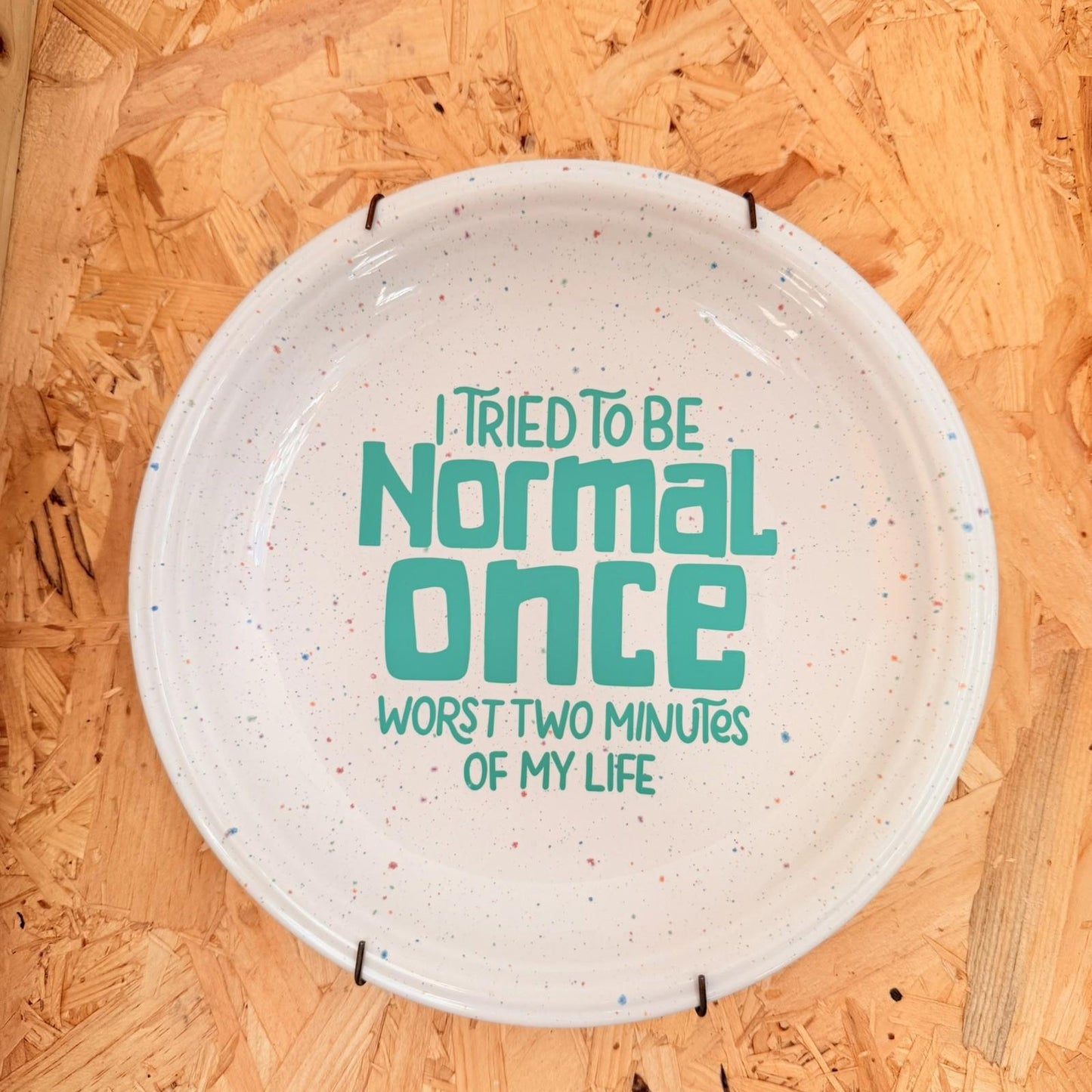 Vintage Plates With Slogan On ‘Normal’, Handmade Unique UK Novelty