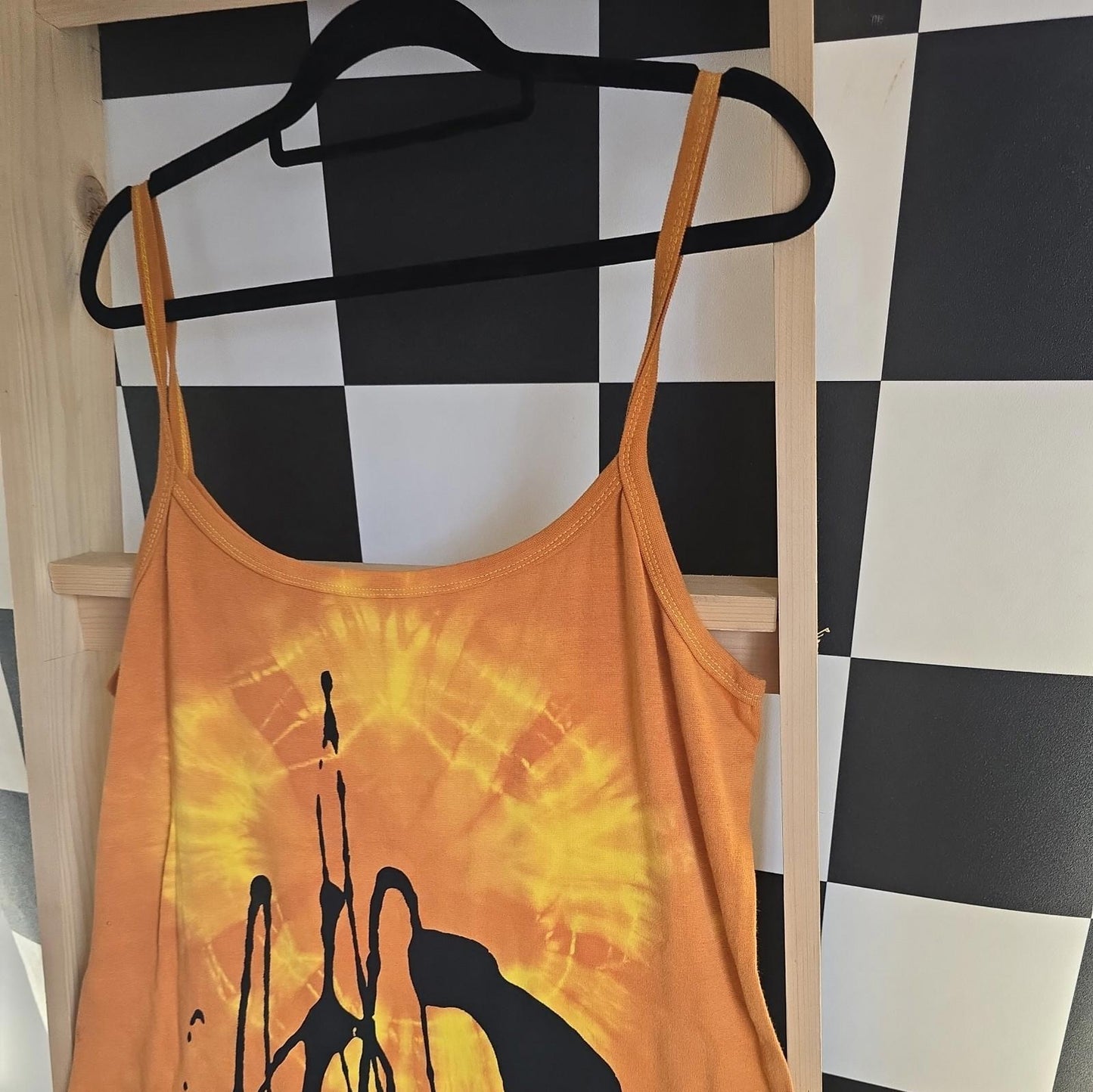 Brand New Tie Dye DEADSTOCK Cotton Vest Dress Size L Stretchy