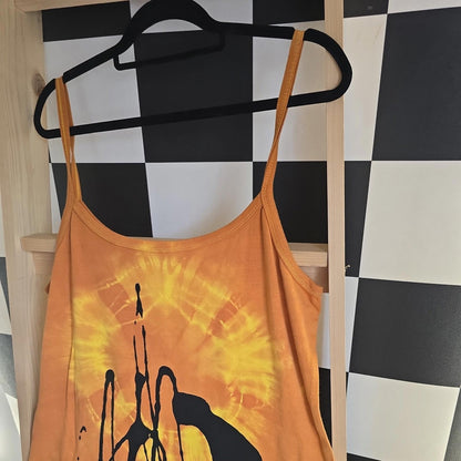 Brand New Tie Dye DEADSTOCK Cotton Vest Dress Size L Stretchy