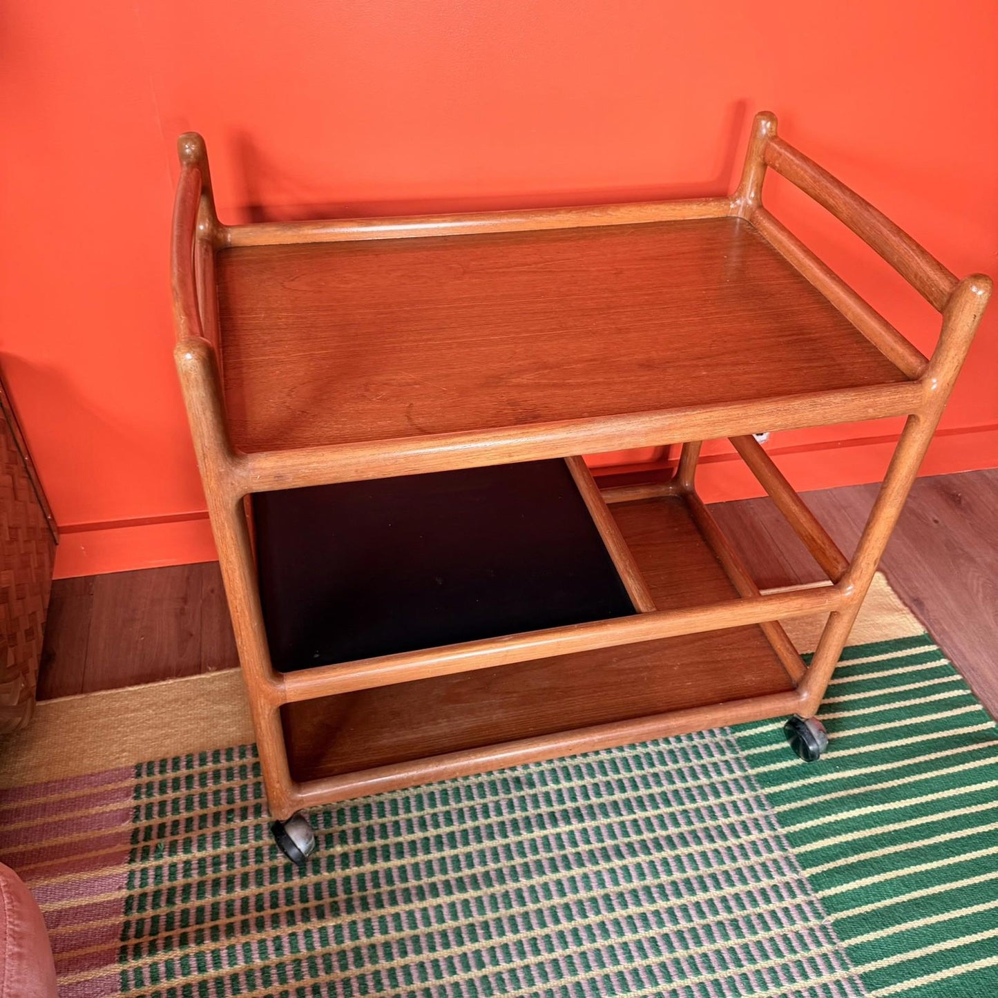 Vintage Danish trolley/ bar cart, mid century Johannes Andersen mcm unique piece