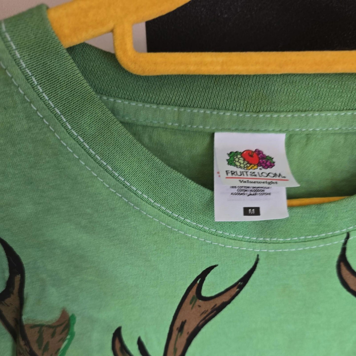 imperfect! Brand New Deadstock Tie Dye size M FRUIT OF THE LOOM T-Shirt Greenman