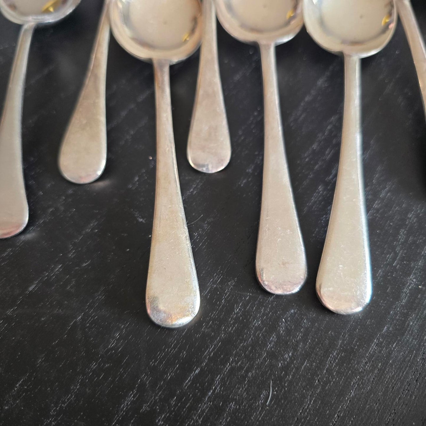 Set of 8 Vintage Silver PLATE EPSN Flatware SOUP Spoons