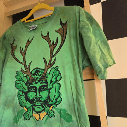 imperfect! Brand New Deadstock Tie Dye size M FRUIT OF THE LOOM T-Shirt Greenman