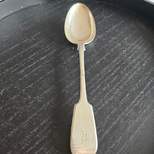 Vintage Silver Flatware Spoon with Engraved Initials