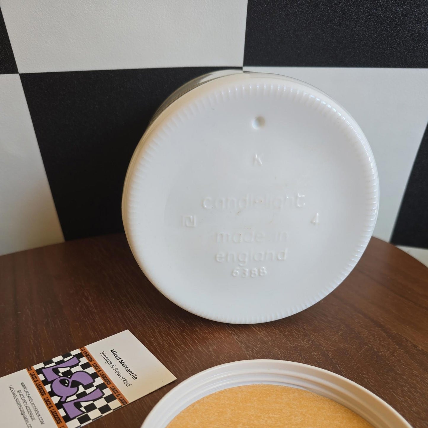 Retro CANDLELIGHT no:6388 circa 1980's yellow & Milk Glass Biscuit Cannister