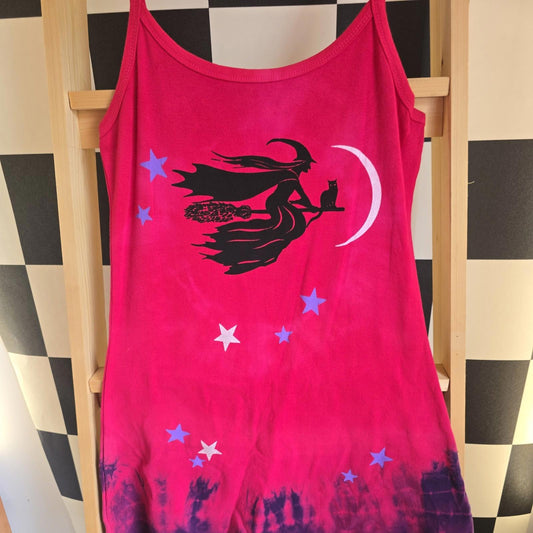 Brand New Tie Dye DEADSTOCK Cotton Vest Dress Size M Stretchy