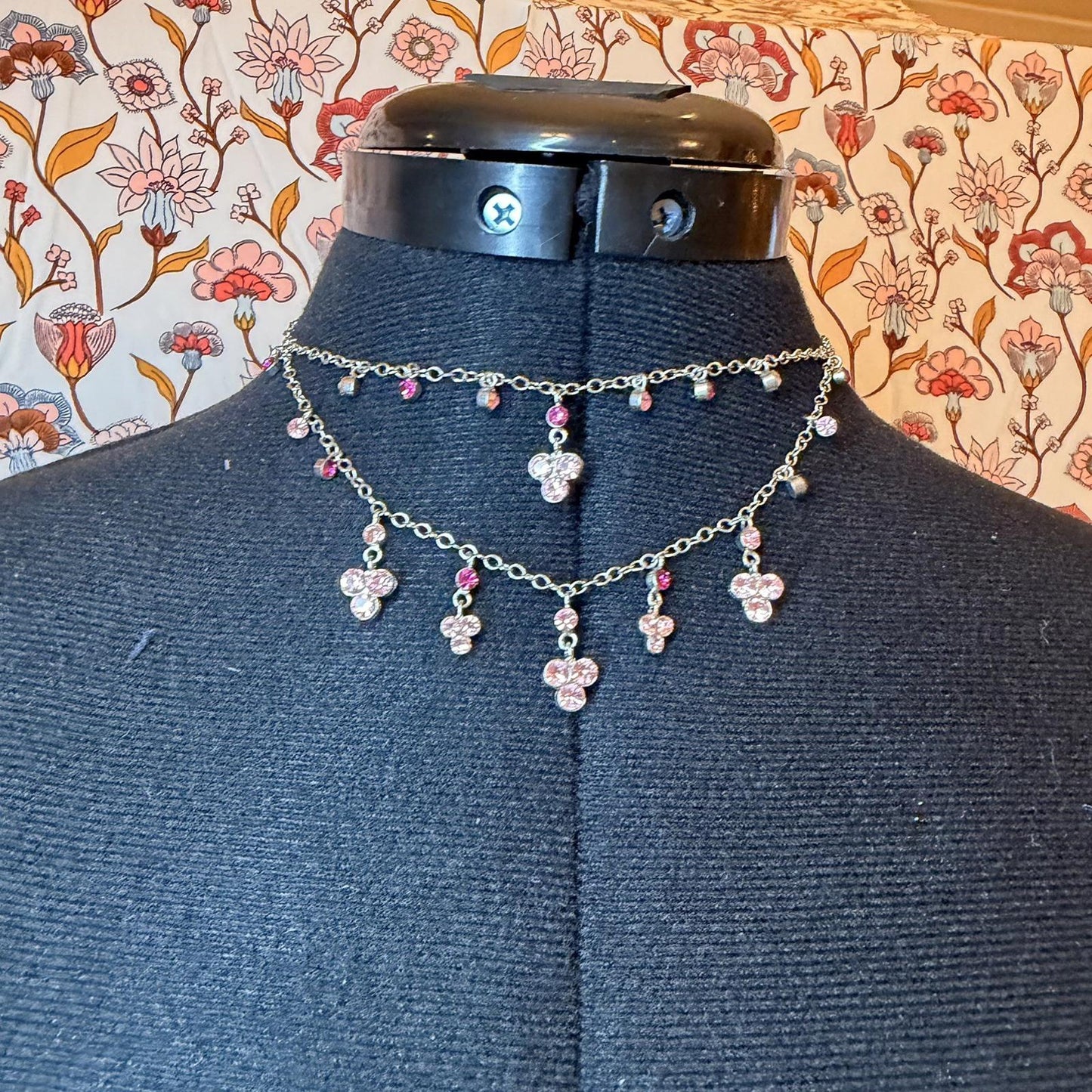 Vintage Costume Jewellery Necklace Metal Chain Design