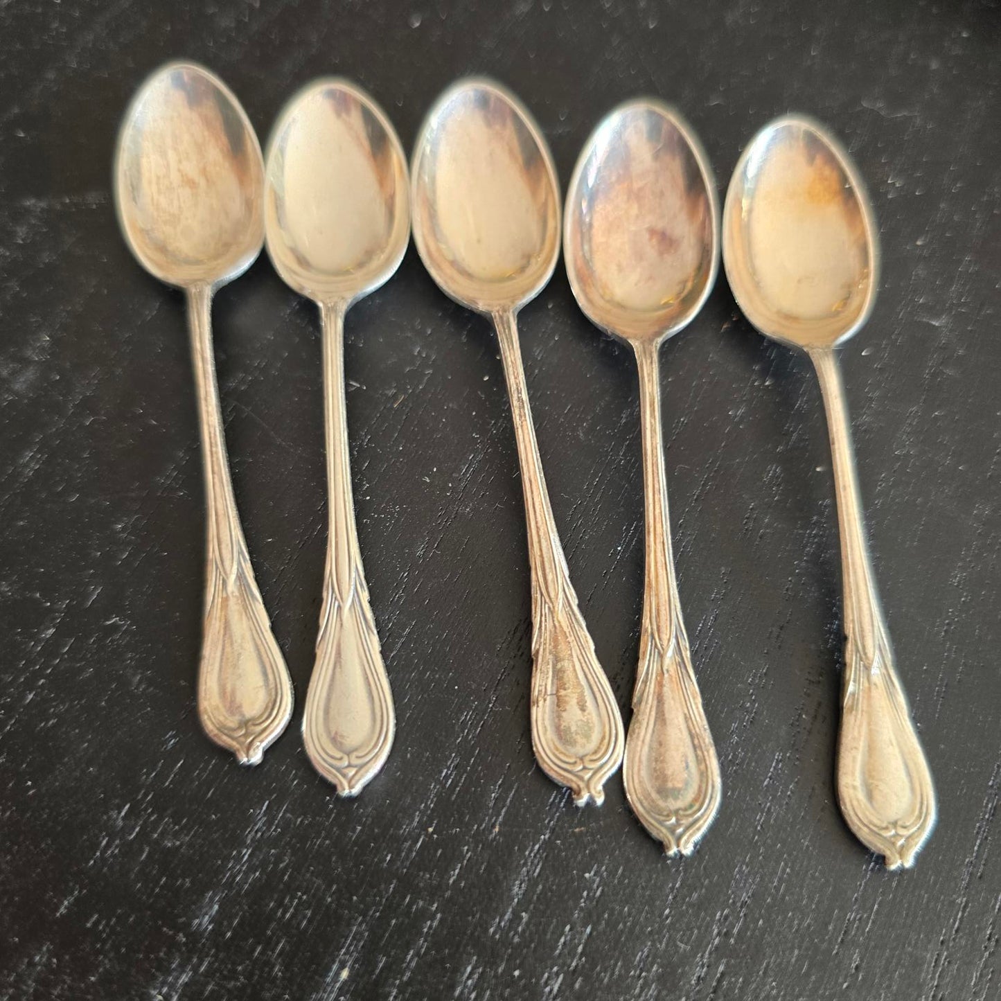 Set of 5 Vintage Silver PLATED Flatware Spoons EPNS