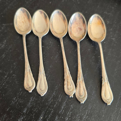 Set of 5 Vintage Silver PLATED Flatware Spoons EPNS