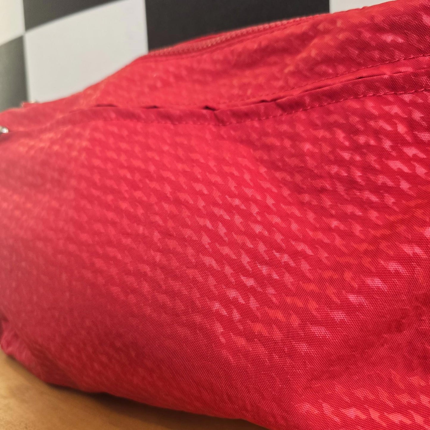 Kipling Red Tote Bag Original Adjustable Handle Nylon Canvas Fab Quality