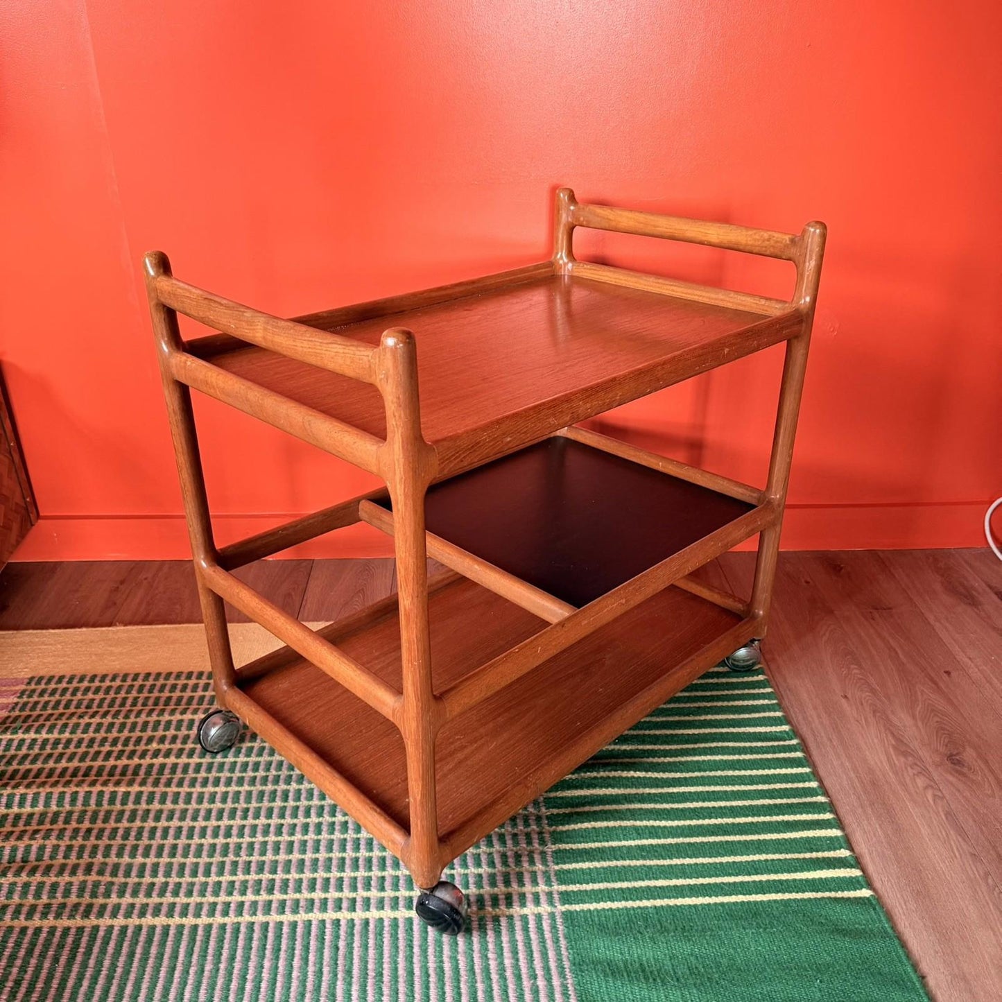 Vintage Danish trolley/ bar cart, mid century Johannes Andersen mcm unique piece