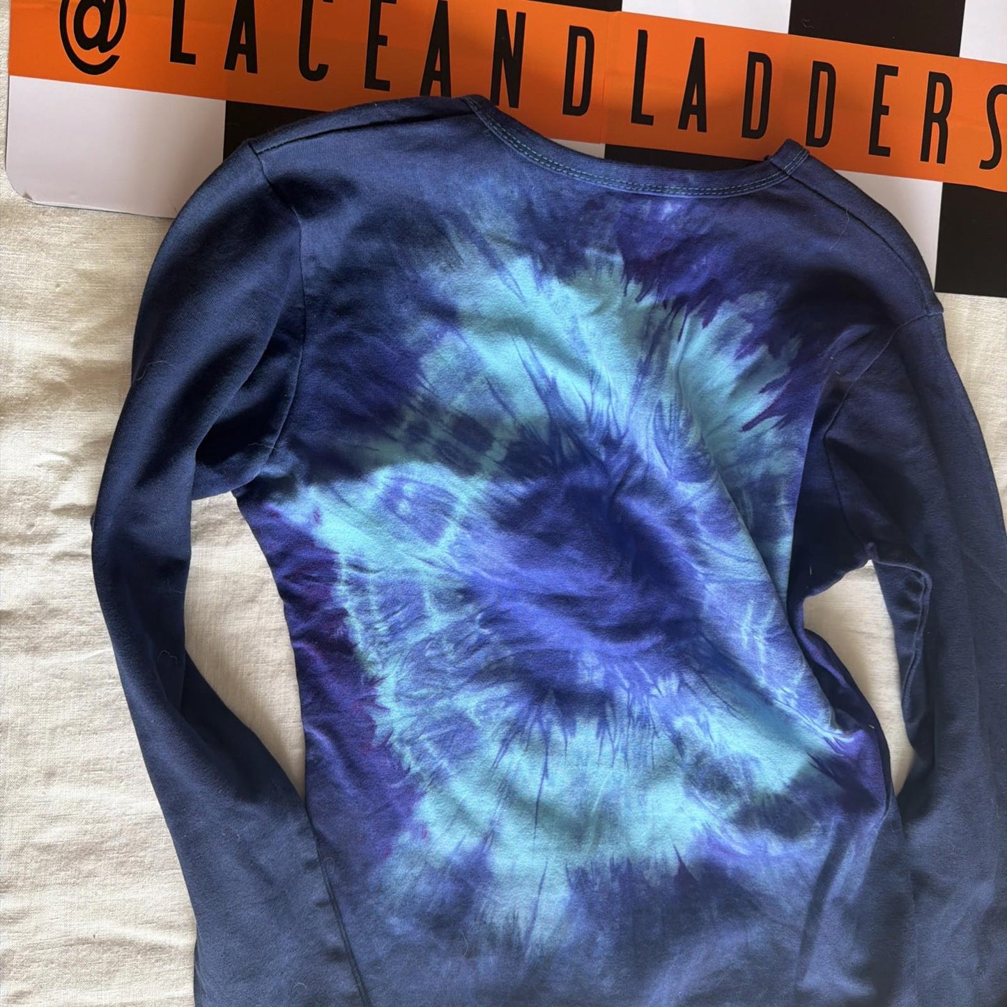 Brand New Deadstock stretch Longsleeve Tshirt Tie Dye COTTON SIZE S/M