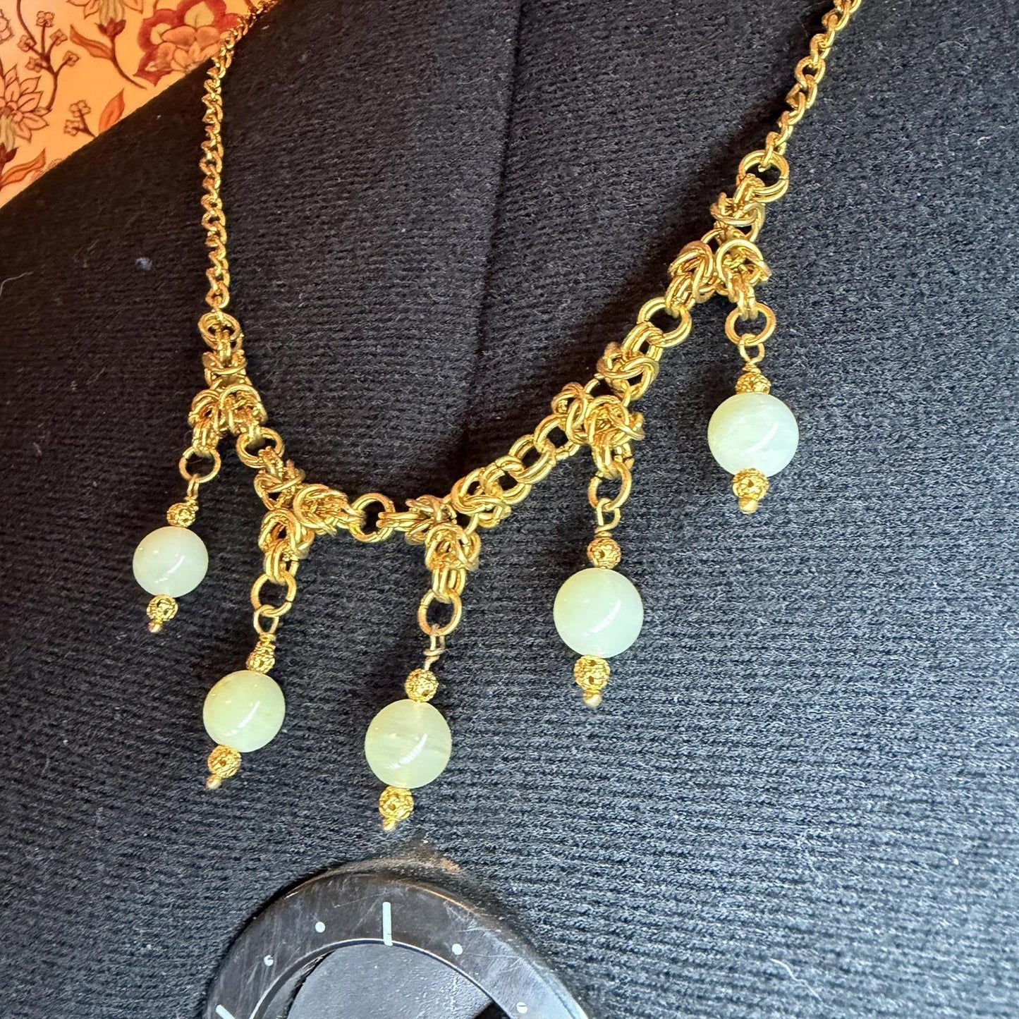 Vintage Costume Jewellery Necklace Metal Chain Design